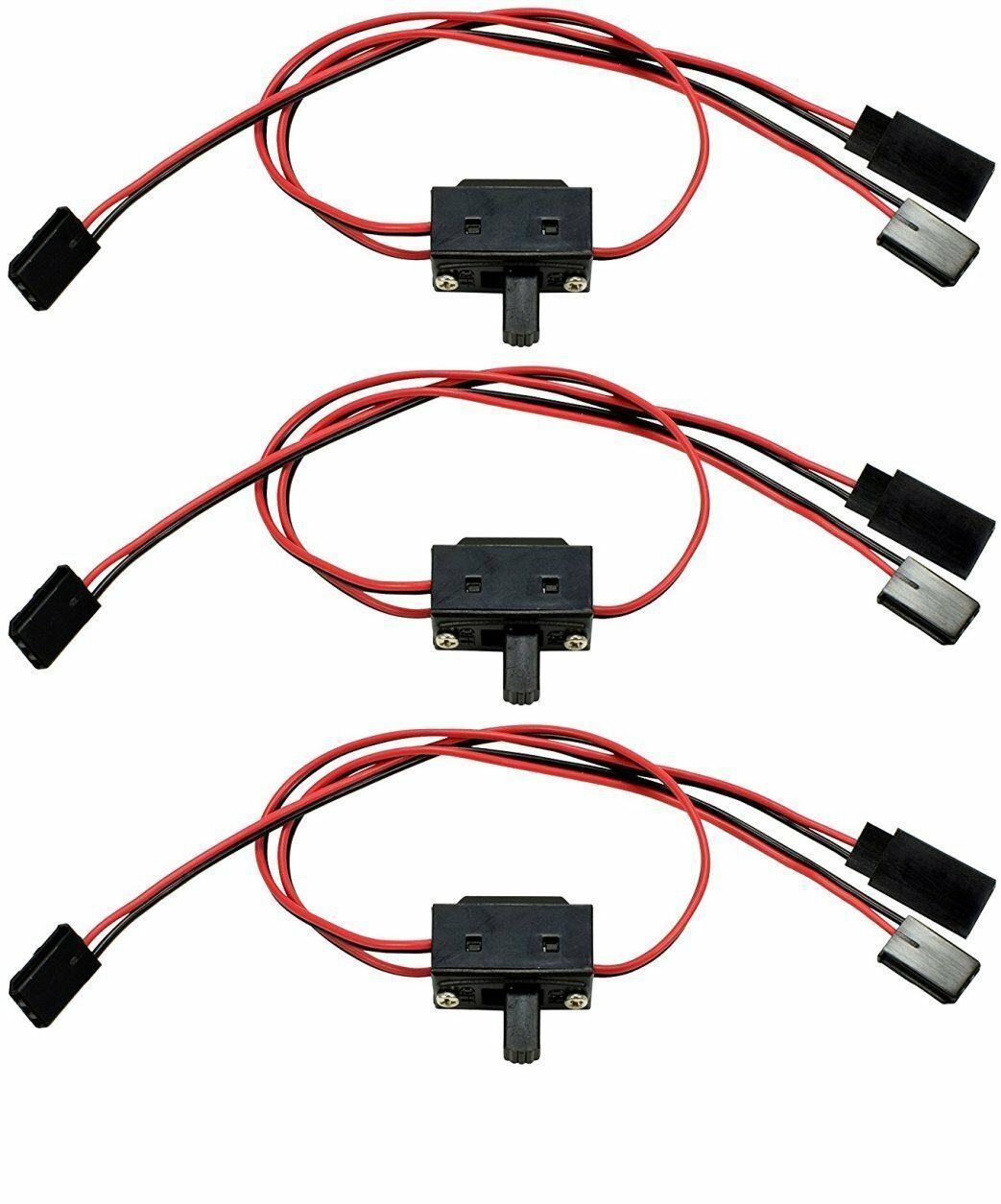 Apex Rc Products Futaba Style 3 Way On/off Switch W/ Charge Lead -3 Pack #1055