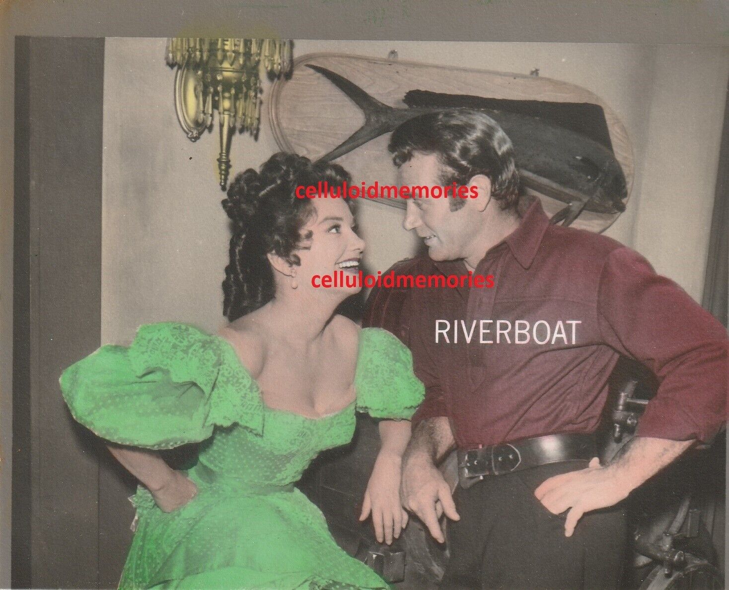 Original Nbc Bump Promo Photo 1959 Riverboat Darren Mcgavin Anne Baxter Dbw
