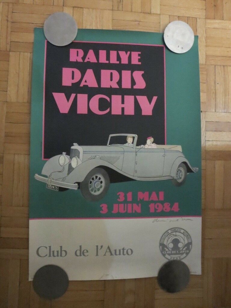 1984 Rallye Paris - Vichy Rally Racing Event Poster France Club De L'auto