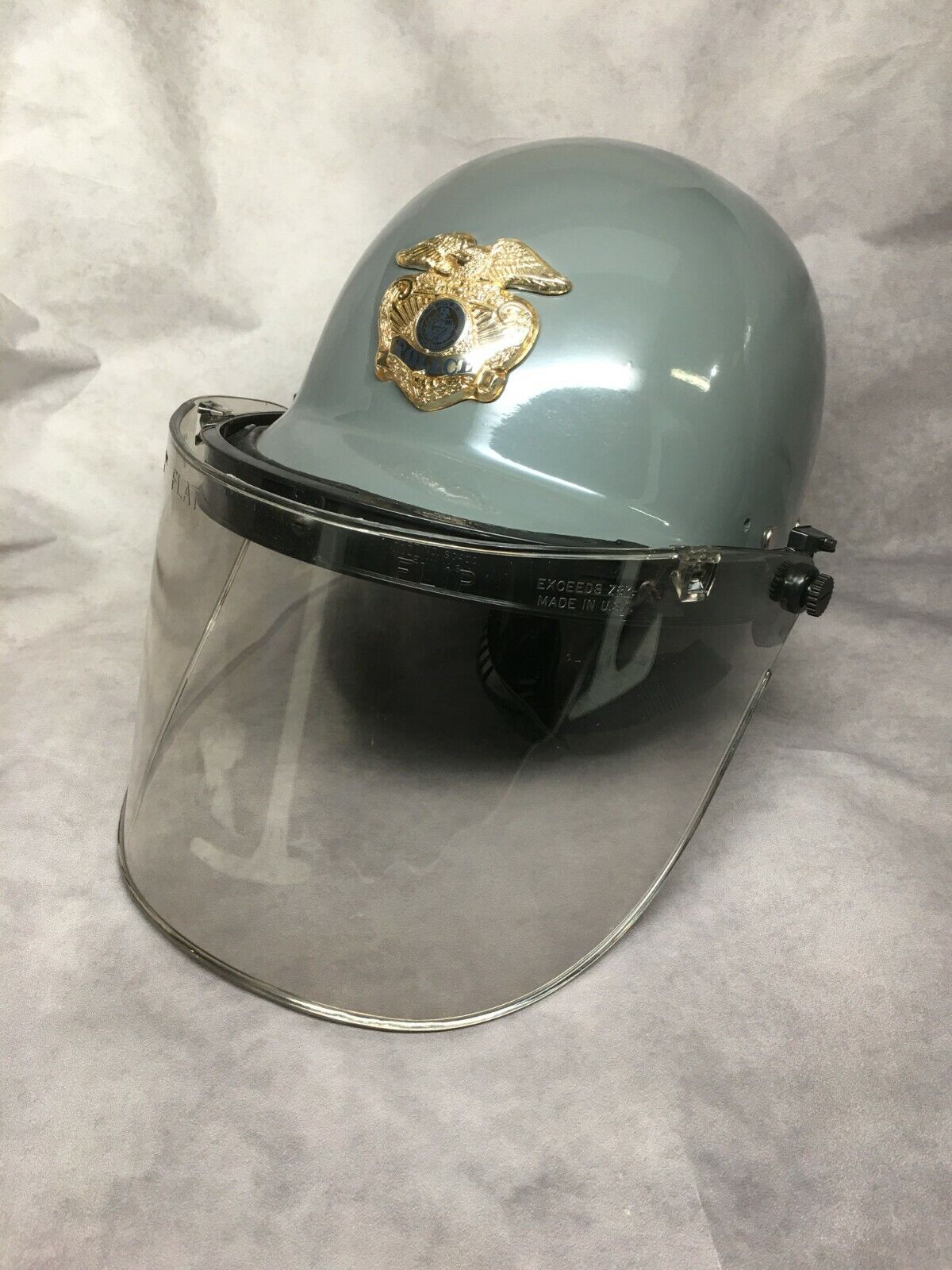 Vintage 1960's Police Riot Helmet Size Medium with Paulson Face Shield FF-6