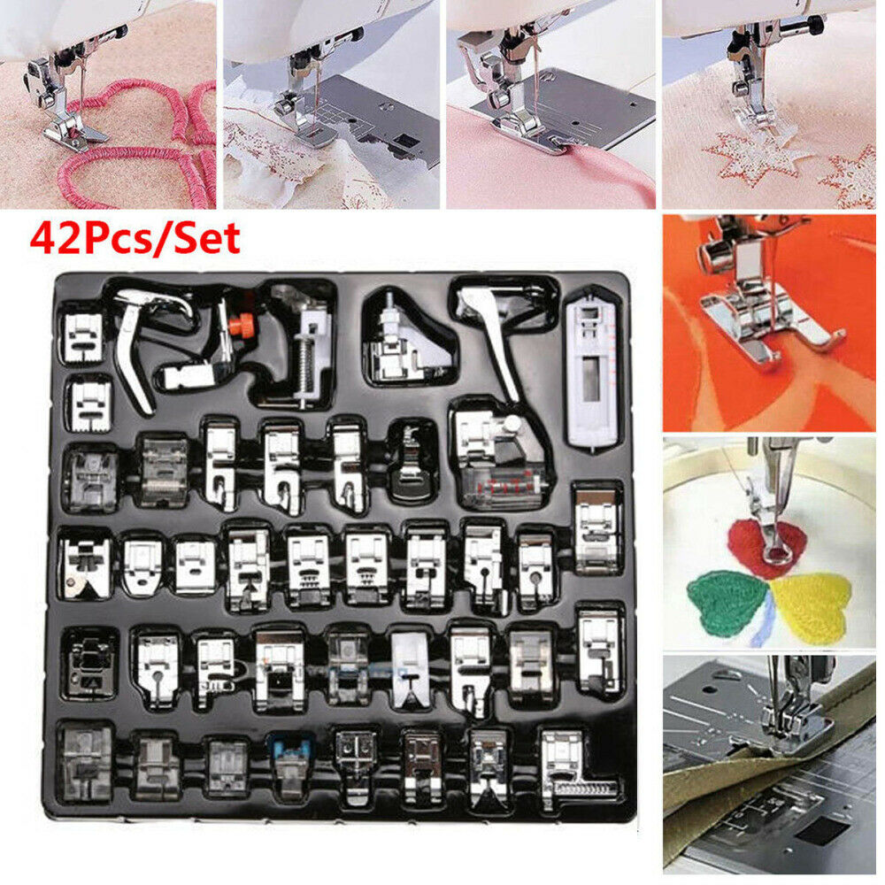 42pcs Domestic Sewing Machine Presser Foot Snap On For Brother Singer Set Kit