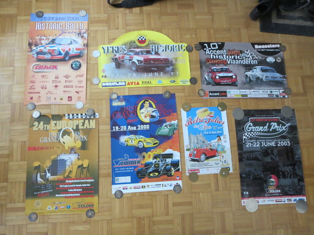 Lot of 13 Vintage Car Rally / Racing / Event Posters - Grand Prix Poster +
