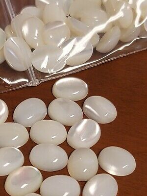 100 Fine 10 X 8 Mm  Vintage  Luster Mother Of Pearl Cabochons Well Calibrated