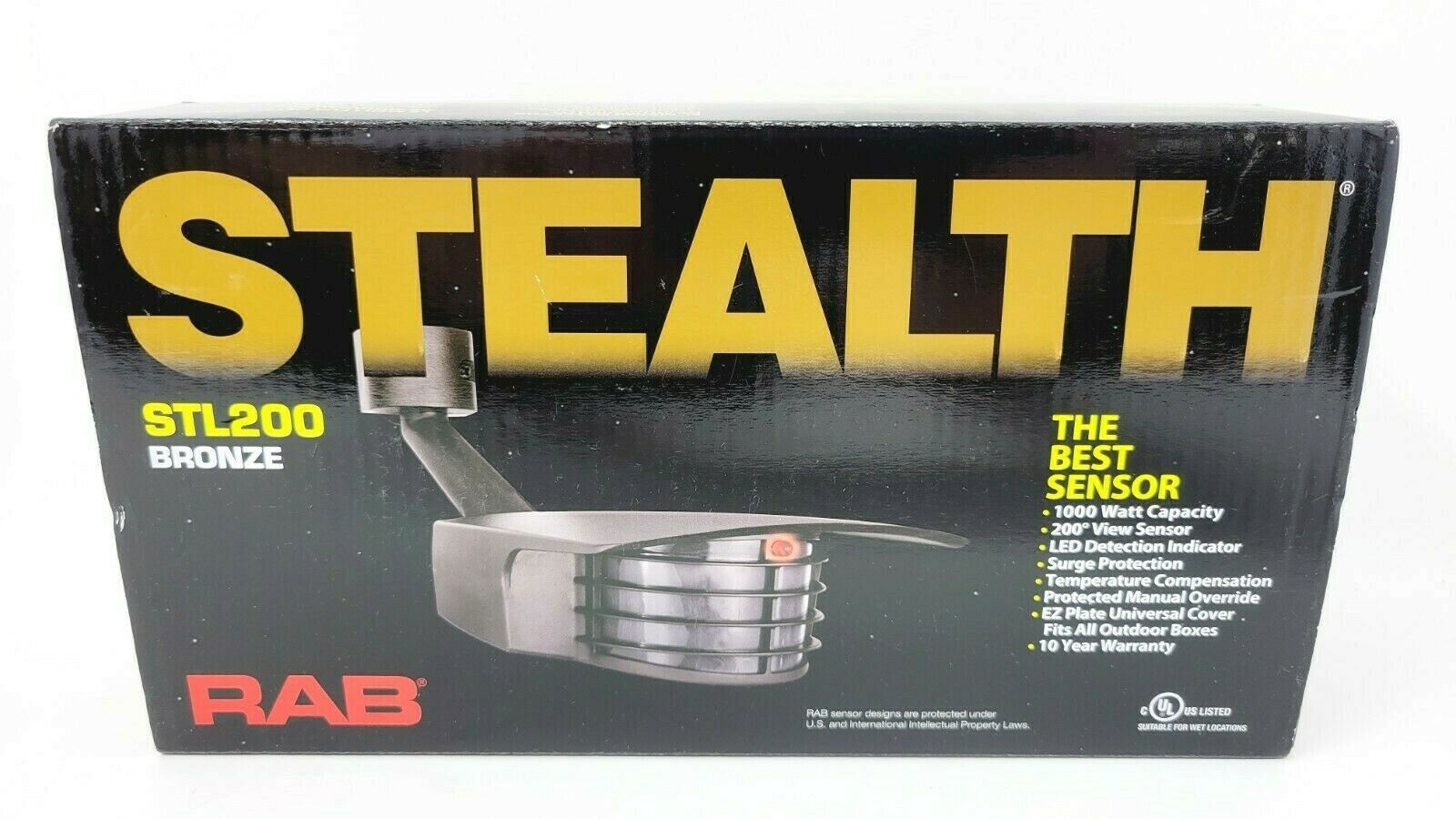 RAB Lighting STL200 Stealth Sensor, Aluminum, 200  View Detection, 1000W