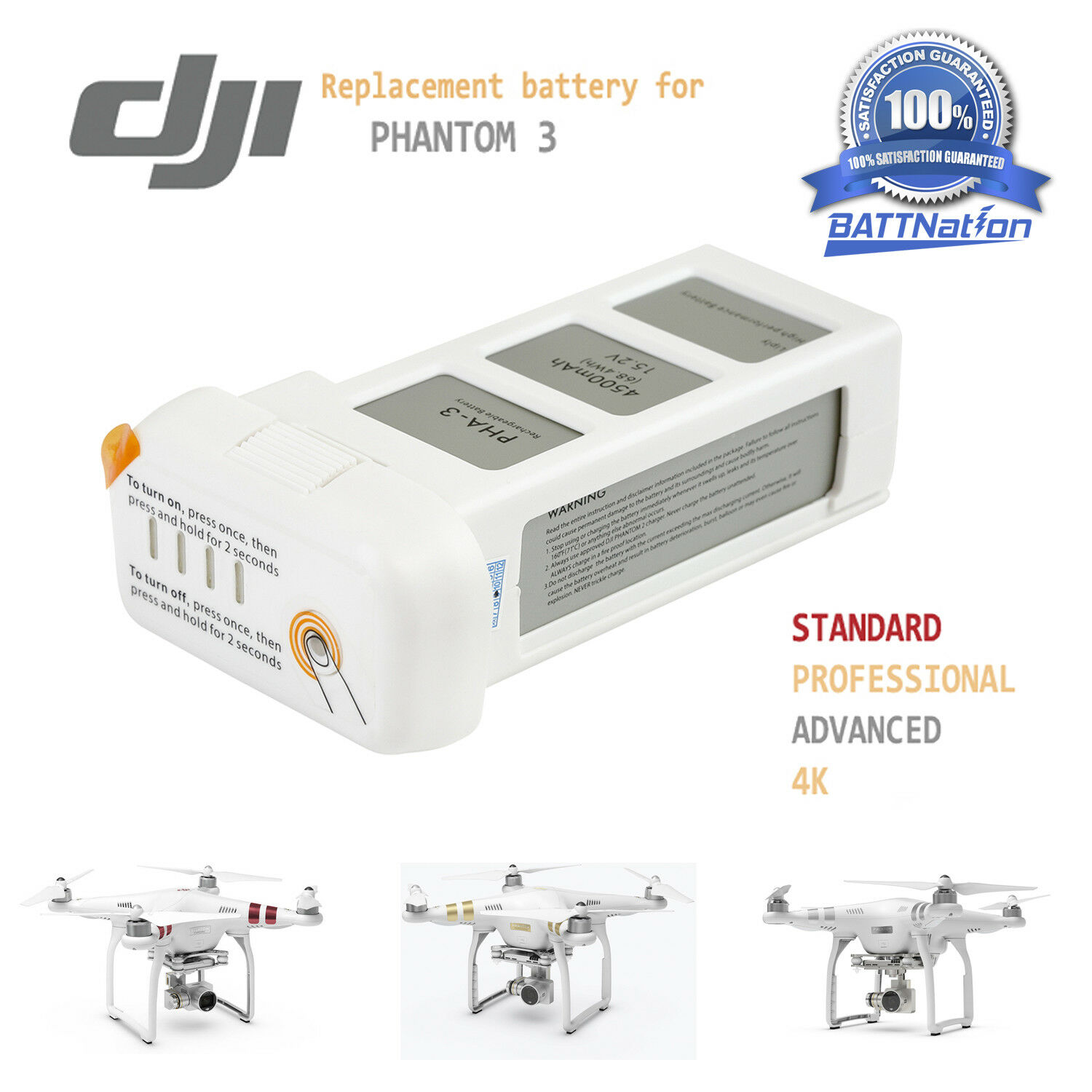 Dji Phantom3 Professional Advanced Standard Intelligent Lipo Replacement Battery