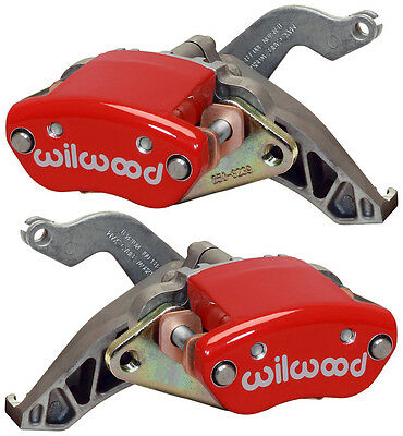 Wilwood Mc4 Mechanical Parking Brake Calipers,red,.81" Wide Discs,left & Right