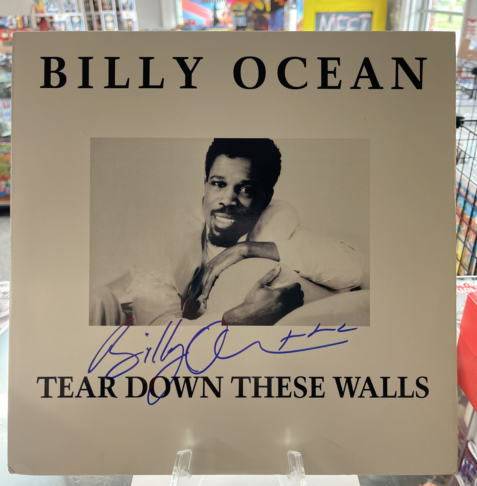 Billy Ocean signed autographed vinyl “tear down these walls” JSA COA