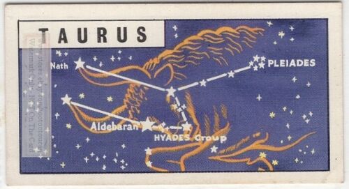 Tuarus Constellation  Zodiac Bull Sign Astrology Vintage Trade Ad Card