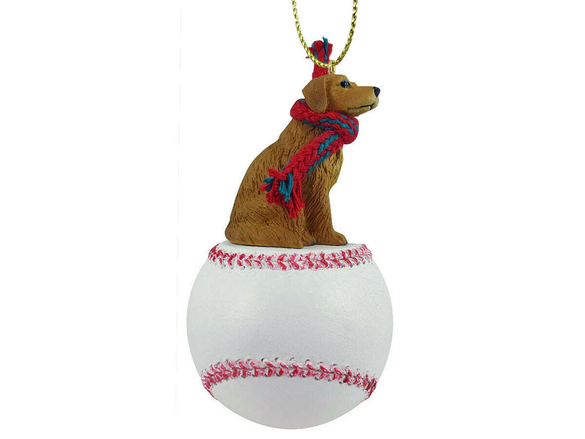 Golden Retriever Dog Base Ball Baseball Sports Figurine Ornament