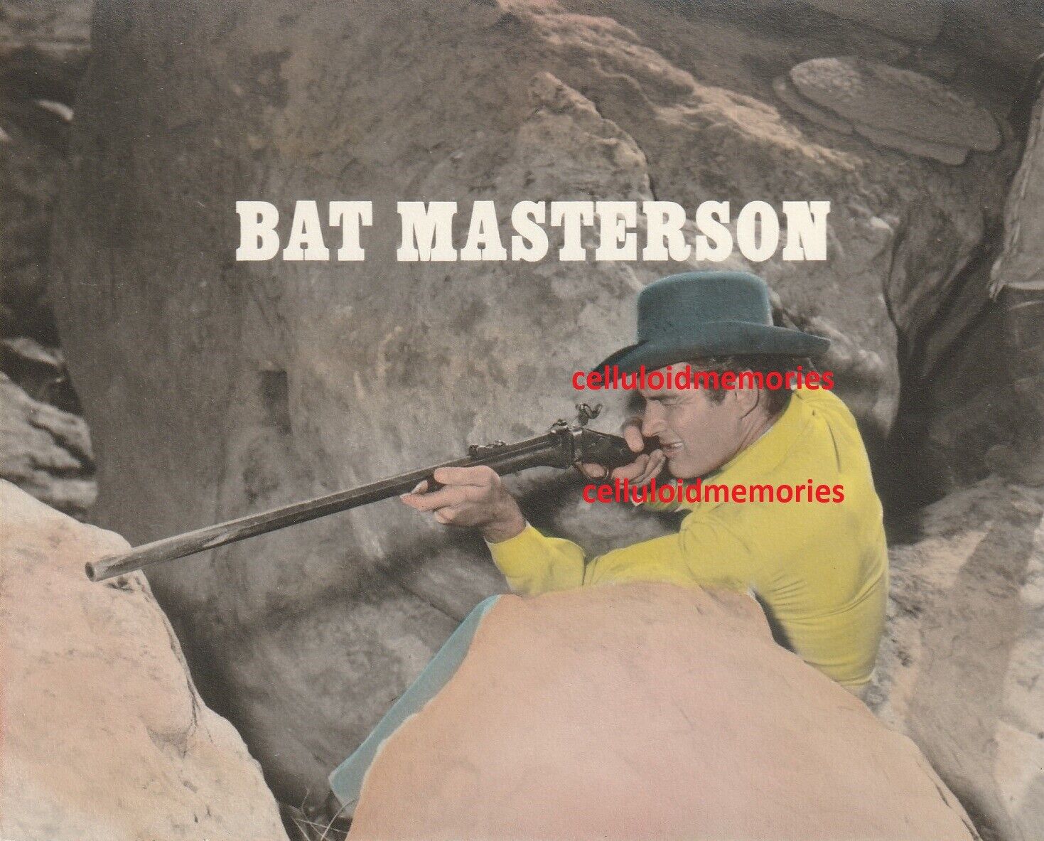 Original Nbc Bump Card Promo Photo 1958 Bat Masterson Gene Barry Dbw # 10