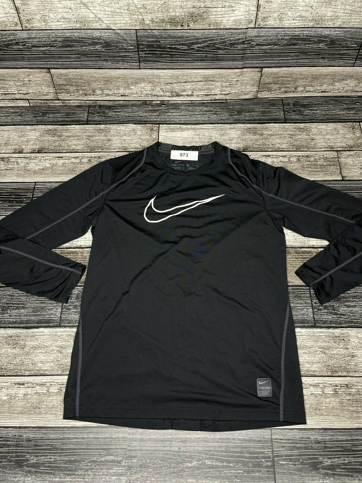 Nike Pro Combat Fitted Long Sleeve Shirt Youth Boys Xl Black Pullover Dri-fit