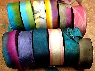 Silk Ribbon 1" On The Bias Hand Dyed 1yd Made In Usa