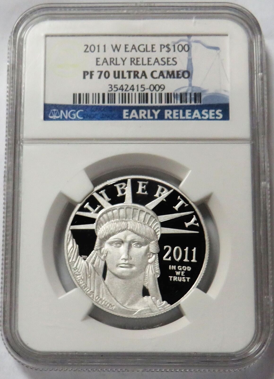 2011 W Platinum $100 American Eagle Proof 1 Oz Coin Ngc Pf 70 Uc Early Releases