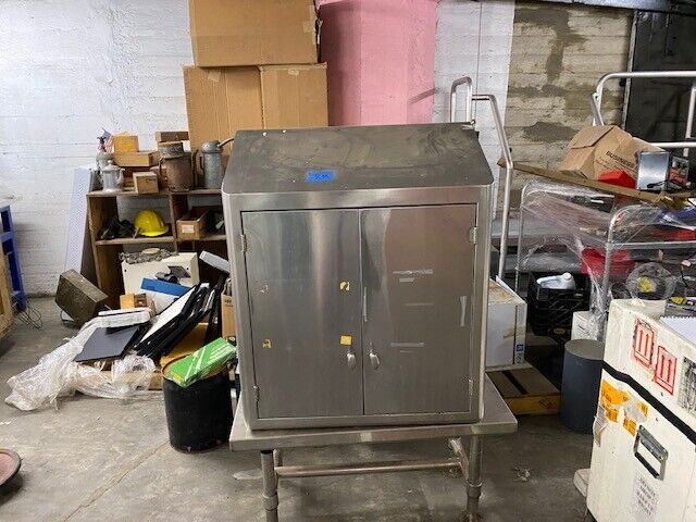 Sloped top stainless steel cabinet