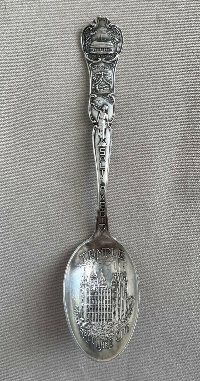 Salt Lake City, Utah Temple Sterling Silver Souvenir Spoon;n012