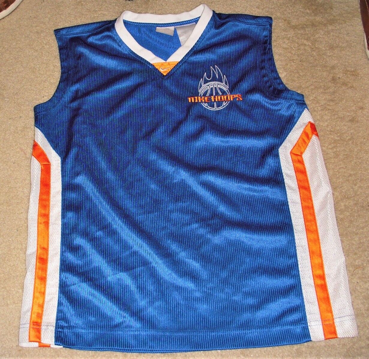 Nike Hoops Youth Basketball Jersey Blue Orange Embroidered Size XL 18-20