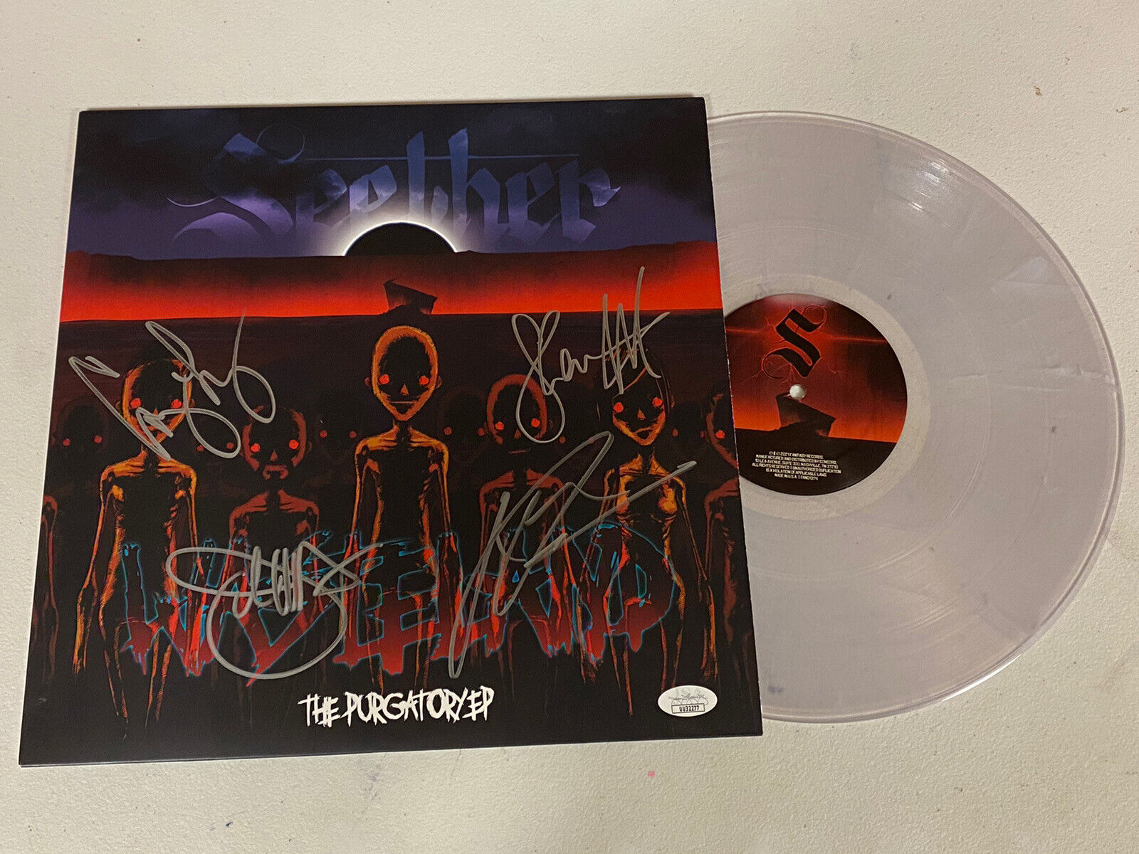 Seether Band Autographed Signed Purgatory Ep Vinyl Lp Album Jsa Coa # Uu32277