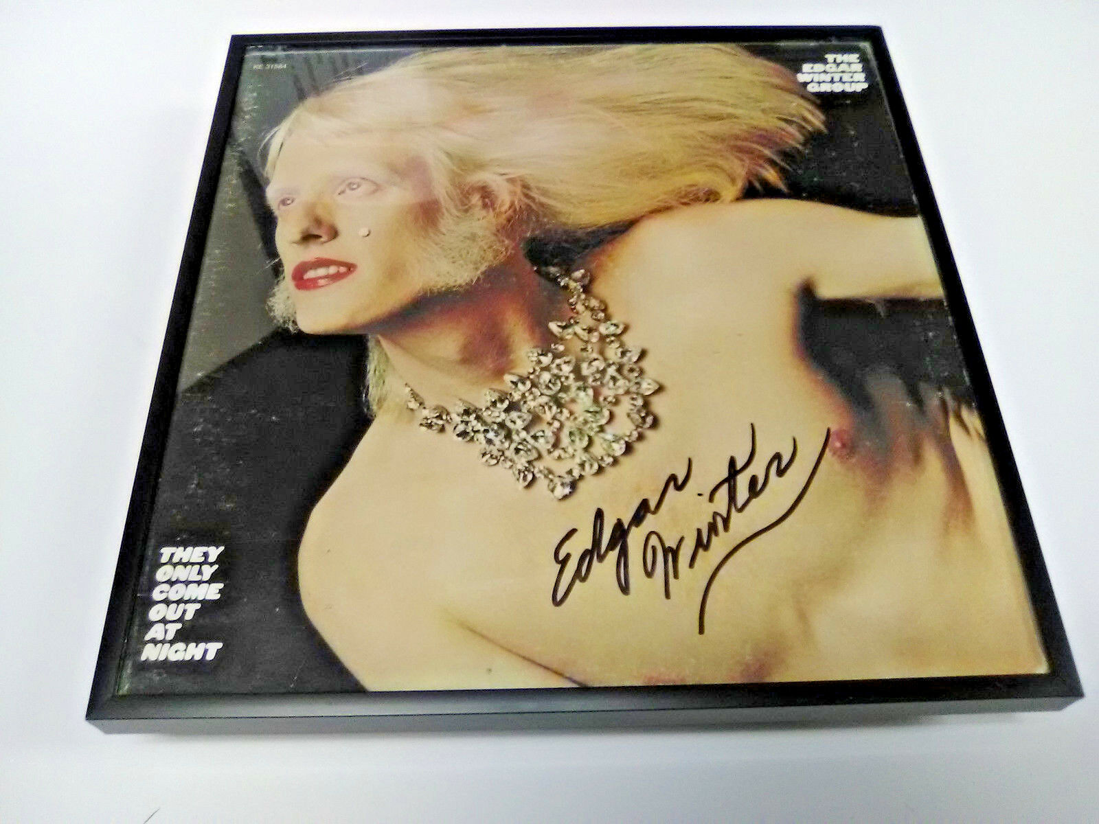 The Edgar Winter Group SIGNED + FRAMED They Only Come Out At Night Record Album
