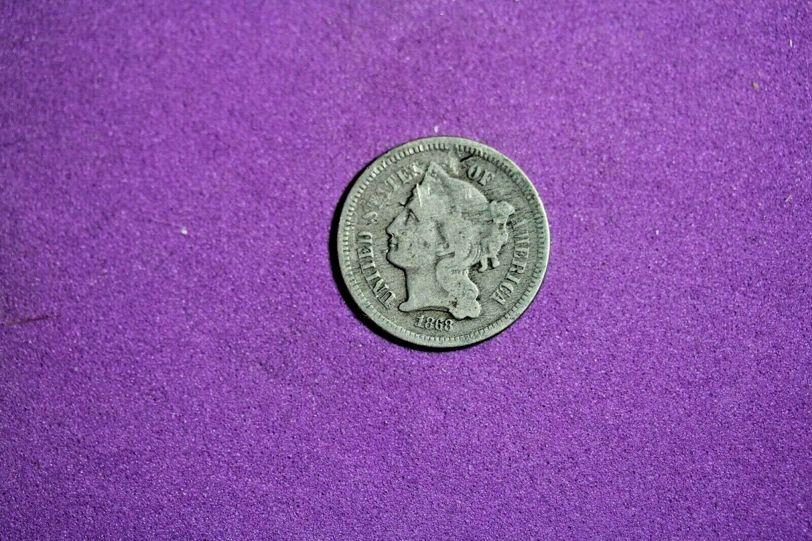 ESTATE FIND 1868 - Three Cent Nickel!! #K2403