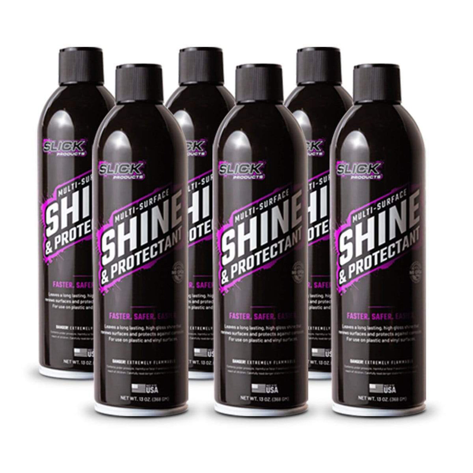 Slick Products Shine & Protectant Spray Coating | High-gloss Luster | 6-pack