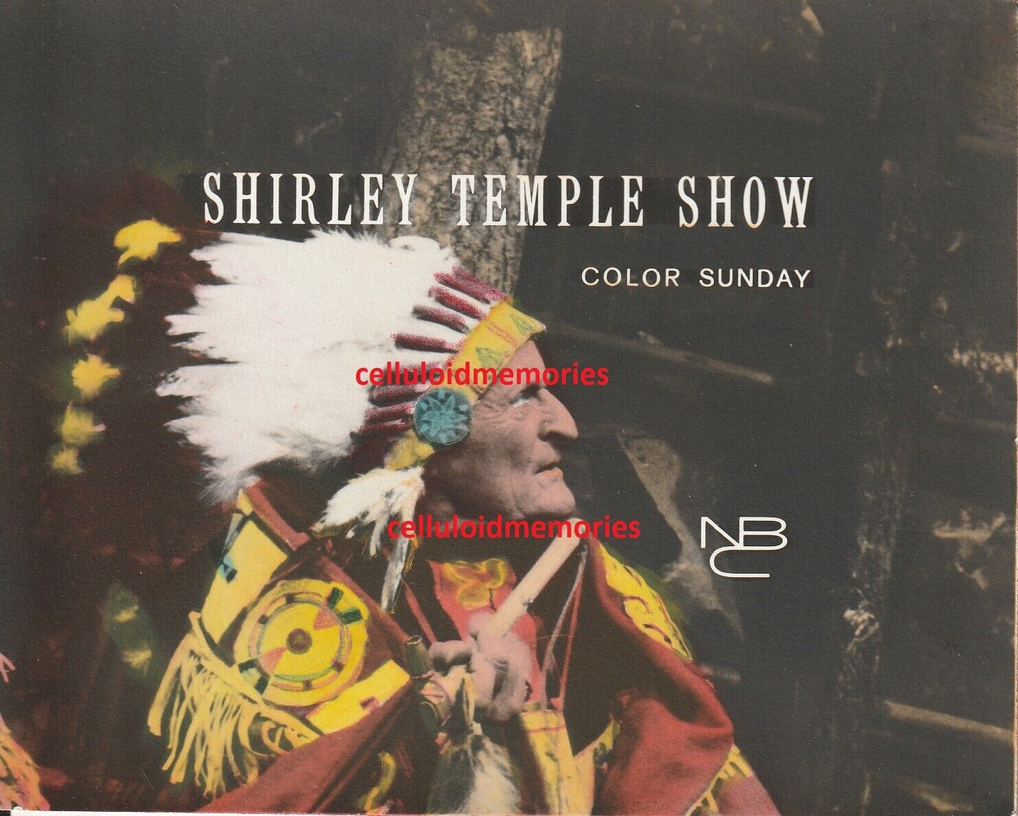 Orig Nbc Bump Card Promo Photo 1950's Native American Shirley Temple Show Dbw
