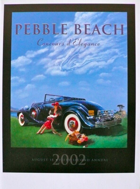 52nd Annual Pebble Beach Concours 2002 9x13 Poster Print Cadillac Nicola Wood