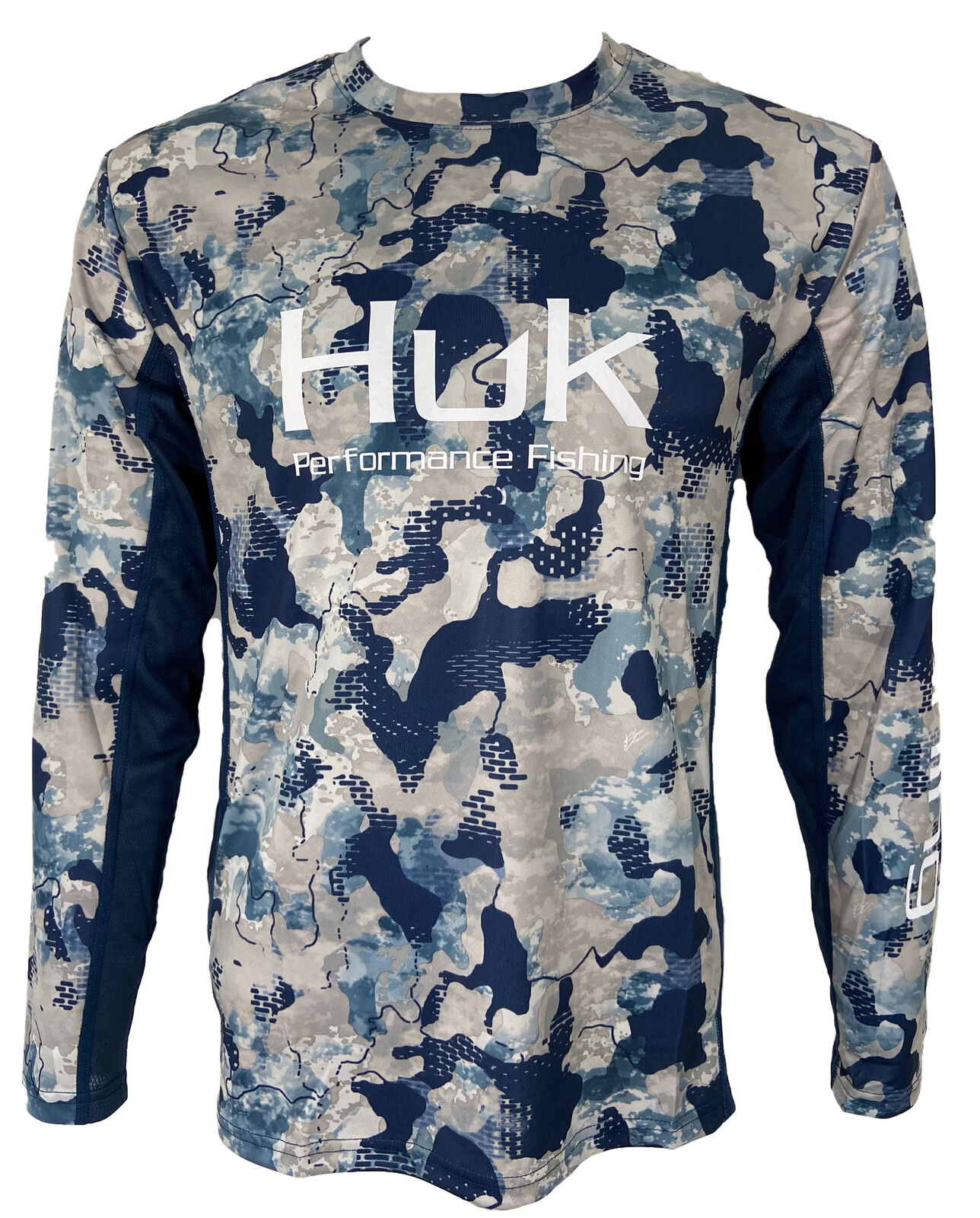 Huk Youth Icon X Refraction Camo Bluefin X-large Long Sleeve Fishing Shirt