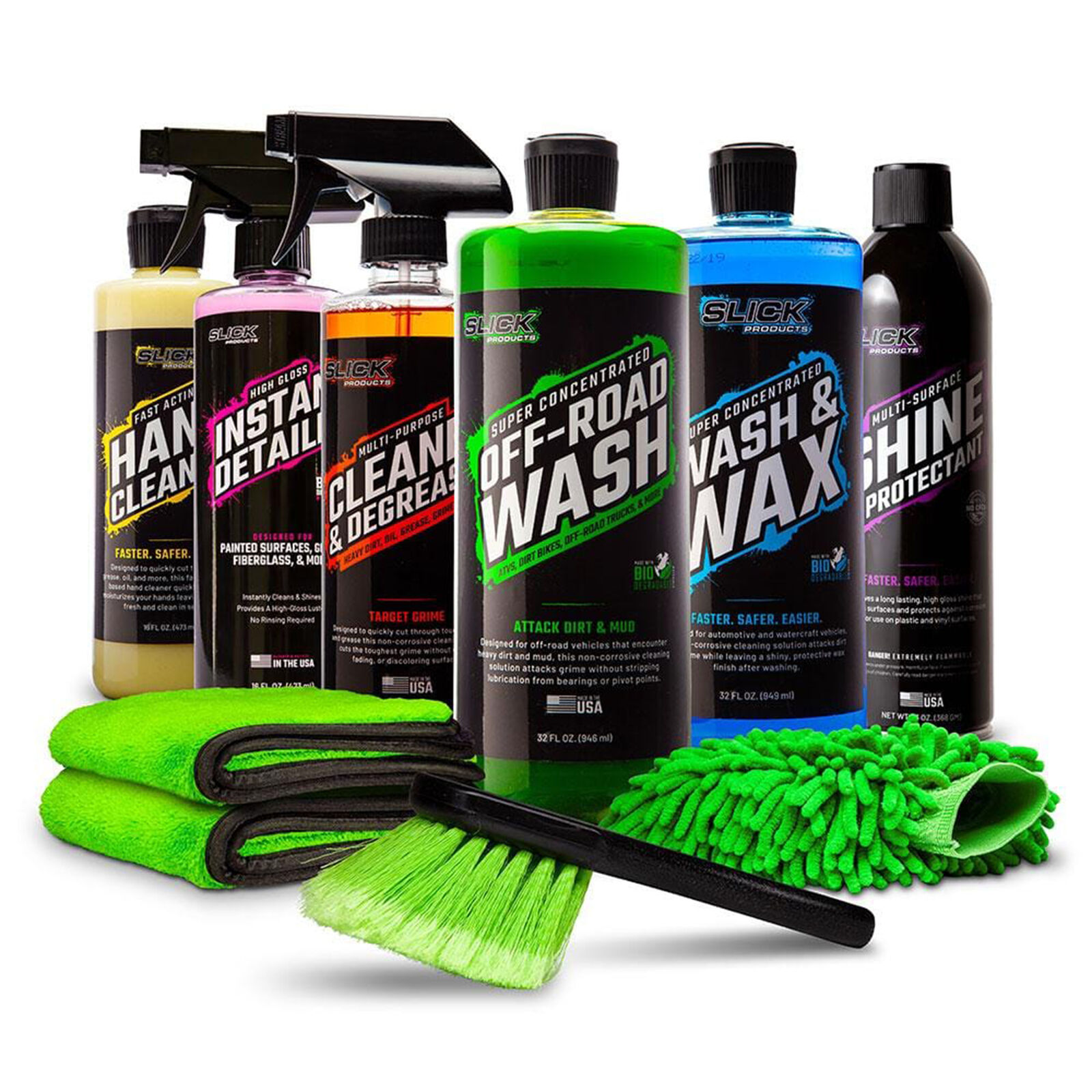 Slick Products Ultimate Wash Bundle | Instant Detailer, 3 Cleaning Accessories