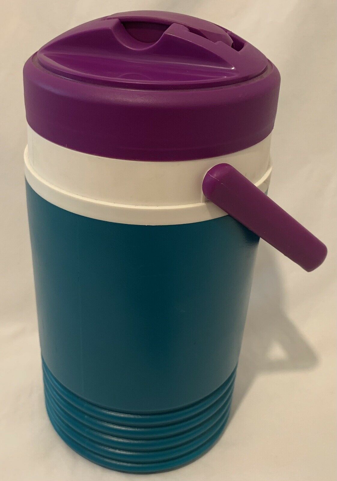 Vintage Igloo 1/2 Half Gallon Water Jug Cooler - Green Purple White - Spout