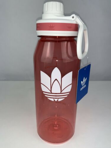 Adidas Water 28 Oz Bottle Bpa-free Clear Pink Top Twist Cap New