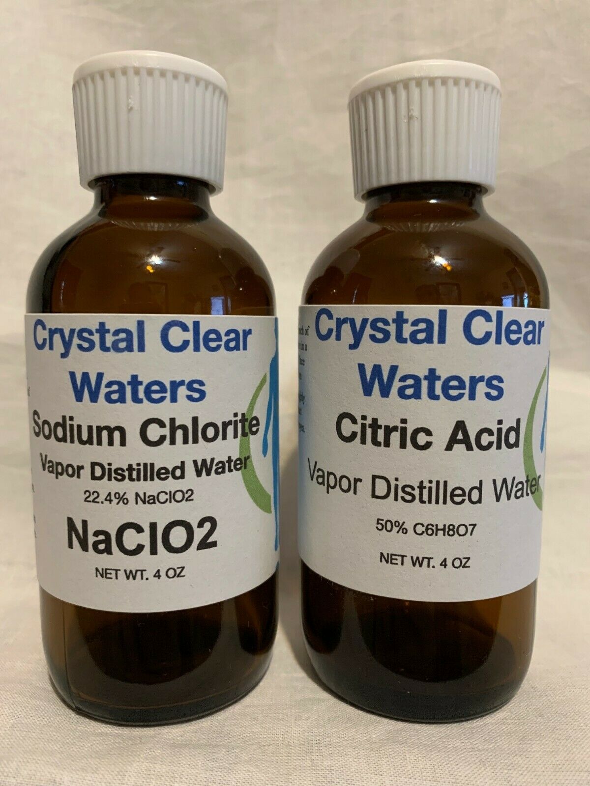 Water Purification Solution Chlorite Naclo2 50% Citric Acid 4oz 2 Part Kit Clo2